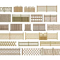 Various Types of Outdoor Fence Designs Including Wooden Bamboo and Lattice Panels