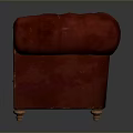 Elegant Red Tufted Leather Armchair With Classic Design And Stud Details