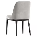 Modern Style Dining Chairs With Light Colored Fabric And Dark Sleek Legs