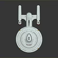 Detailed Starship Model with Saucer Shaped Hull and Engine Modules for Cosmic Exploration
