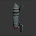 Futuristic Metallic Spacecraft Thruster Engine With Dual Conical Design And Red Propulsion Core