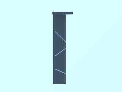 Modern Outdoor Light with Sleek Column Design and Decorative White Lines 3d model
