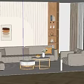 Light Luxury Sofa Coffee Table Combination 3d model