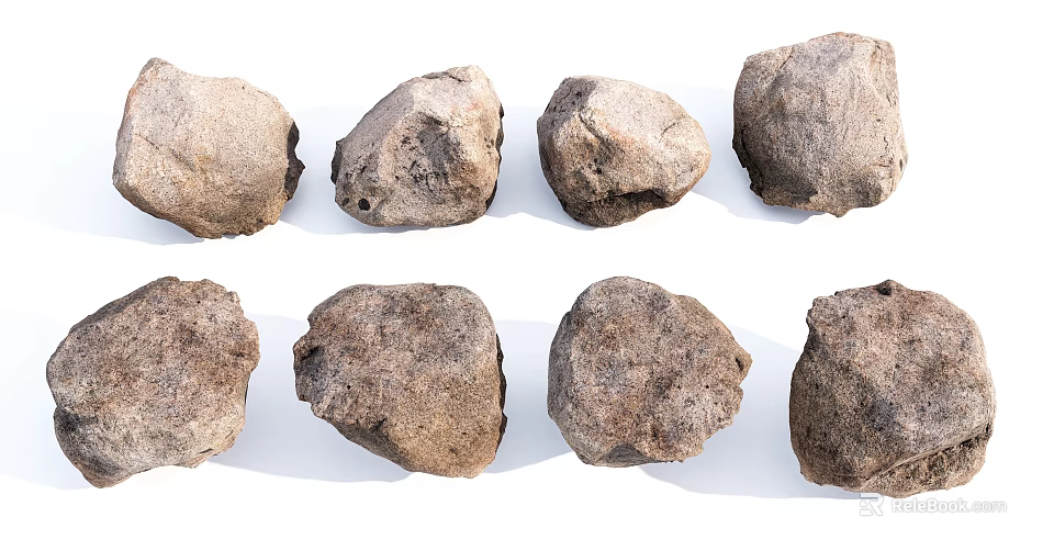 Natural Stone and Wood Materials with Textured Surfaces for Interior Design 3d model