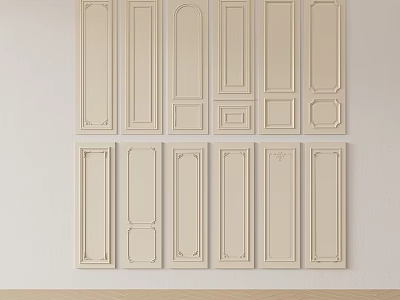 Light Beige Wall Paneling With Multiple Design Patterns For Wall Decoration 3d model