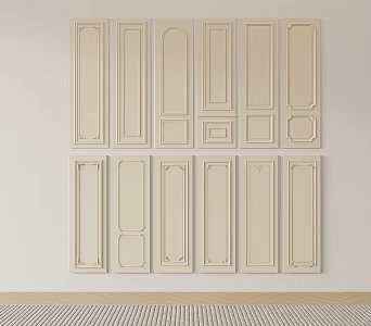 European-style wall panel combination 3d model