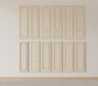 European-style wall panel combination 3d model