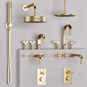 Modern faucet toilet hardware shower 3d model