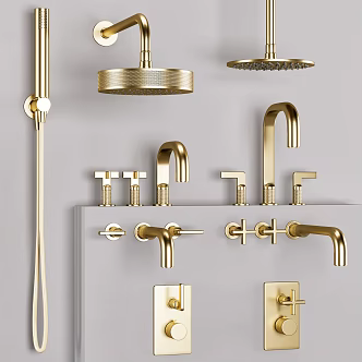 Modern faucet toilet hardware shower 3d model