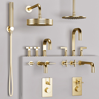 Modern faucet toilet hardware shower 3d model