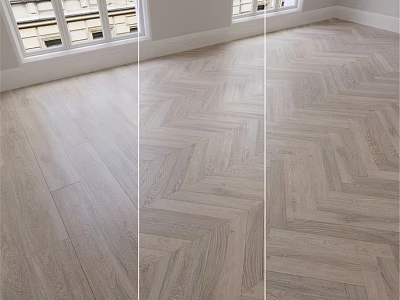 Light Colored Herringbone Pattern Wooden Flooring For Indoor Space Design 3d model