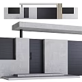 Modern Exterior Partition Design With Concrete Structure And Black Panels 3d model
