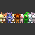 Cute Colorful Stuffed Animal Toys With Various Shapes Like Fox Dog Rabbit And Lion