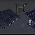 Industrial Solar Power Equipment Featuring Panels Mounting Brackets and Inverter Unit