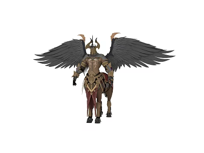 Game Movie Character Winged Armored Horned Centaur Mythical Warrior Figure 3d model