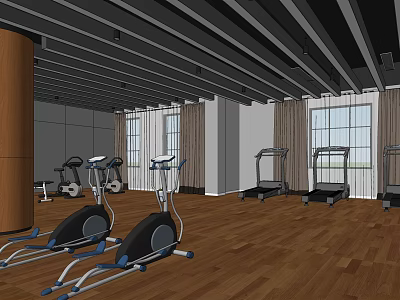 Modern gym gym equipment 3d model Modern gym gym equipment 3d model