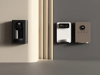 Modern Smart Home Appliances With Wall Mounted Digital Control Panels In Various Styles 3d model