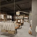 Modern Clothing Store Interior Featuring White Clothes And Display Racks