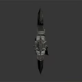 Ornate Decorative Axe With Winged Head And Carved Handle Details