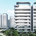 Modern High Rise Residential Buildings With Simple Exterior And Large Glass Windows Surrounded By Greenery