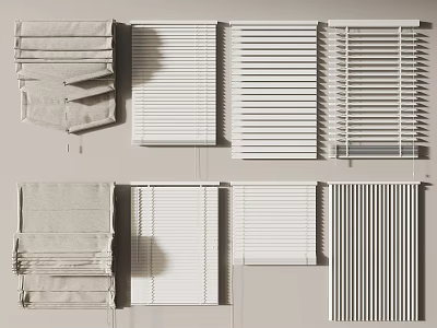Different Styles of Window Blinds for Home Interior Decor 3d model