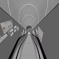 air-raid shelter tunnel escalator 3d model