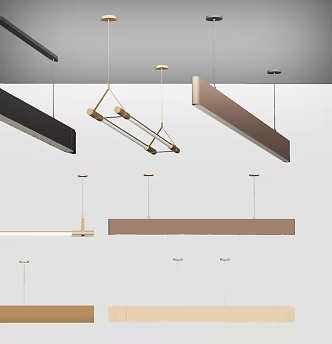 Long chandelier combination 3d model