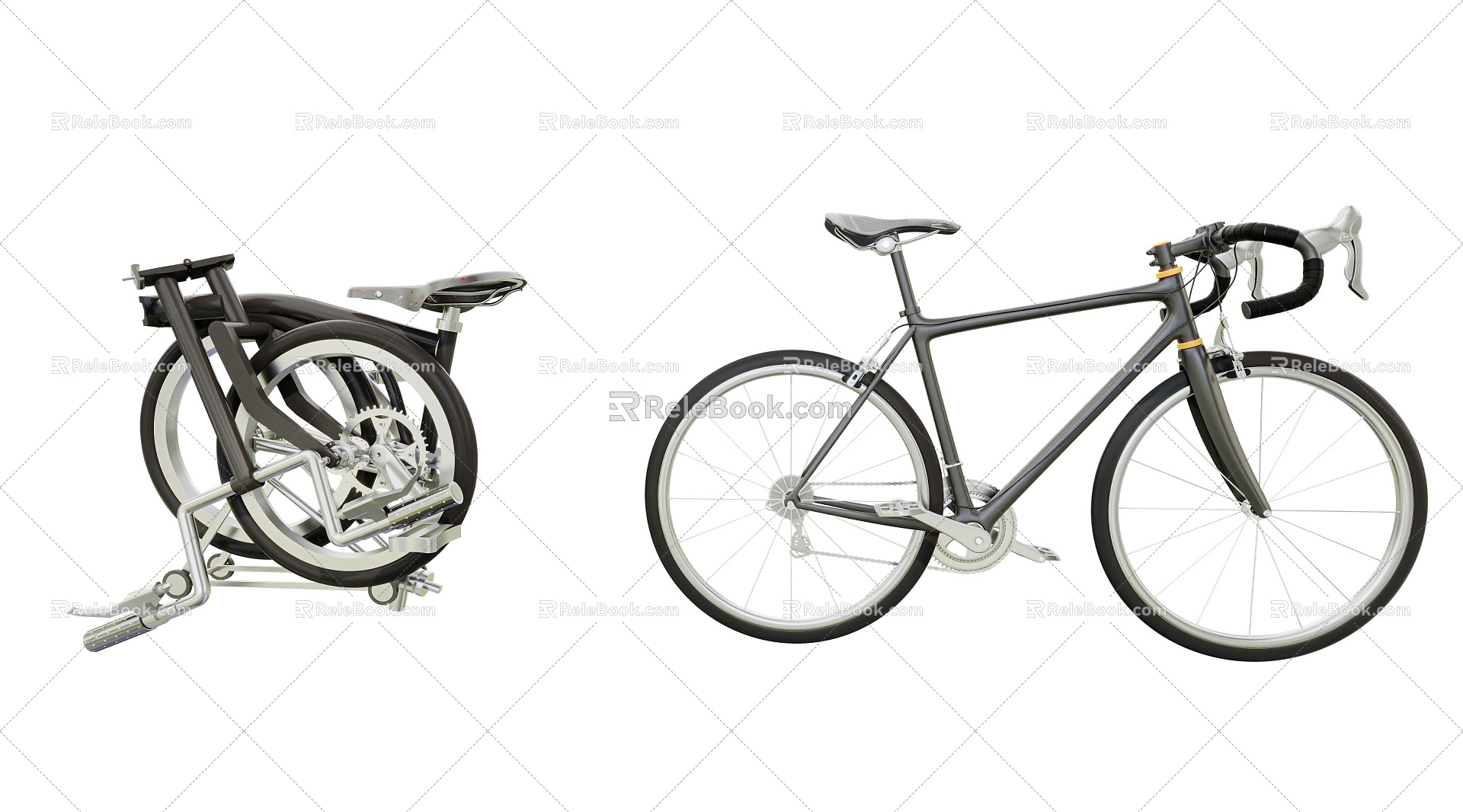 Modern Folding Bicycle 3d model