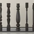 Elegant Black Railings With Various Ornate Carved Designs For Staircase And Balcony Use