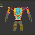 3D Yellow And Gray Robot Character With Blue Face Mechanical Arms Legs