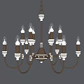 Elegant Multi Arm Chandelier With Intricate Decorative Details Against Gray Wall