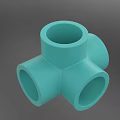Light Green Plastic Pipe Fitting With Cross Shaped Four Way Design And Durable Structure 3d model