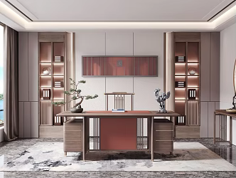 New Chinese Style Study 3d model