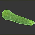 Fresh Green Zucchini Vegetable Showing Natural Curved Shape and Smooth Skin