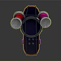 Creative Skateboard Device With Pot Red Pink Speakers Purple Wheels And Orange Edge