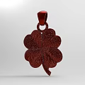 Artistic Clover Shaped Red Pendant Art Installation With Intricate Texture And Hanging Loop