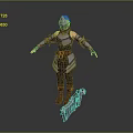 3D Warrior Character With Orange Hair And Armored Outfit Holding Battle Axe In Dark Setting