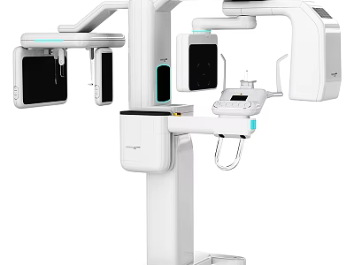 Advanced Multi Functional Medical Device With Articulated Arm And Display Screens 3d model