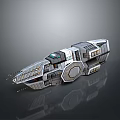 Sci Fi Spaceship With Metallic Structure And Futuristic Detailed Exterior Design