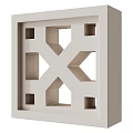 Modern Room Divider With Geometric Cutout Patterns And White Panels For Interior Decor 3d model