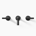 Stylish Other Bathroom Black Faucet With Two Handle And Curved Spout Design