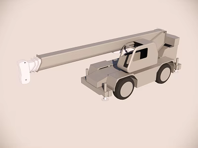 Industrial Heavy Duty Crane Utility Vehicle with Long Boom and Cab Design 3d model