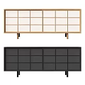 Modern TV Stand With Slim Legs Wooden Frame Light Dark Colors Storage Compartments Open Shelves