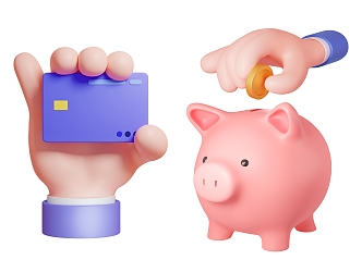 Modern Cartoon Small Hand Gesture Cartoon Small Hand Animation Small Hand Piggy Bank 3d model