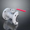 Industrial Metal Flange Valve With Red Handle And Secure Locking Mechanism