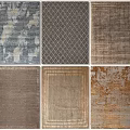 Stylish Square Rugs With Diverse Patterns Abstract Textures And Various Color Tones 3d model