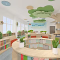 School Reading Room Library Kindergarten Reading Room Reading Area Reading Room 3d model