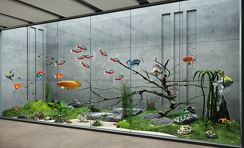 Modern Fish Tank Fish Tank Landscape Fish Tank Cabinet Fish Tank Partition Fish Tank Background Aquarium 3d model