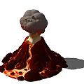 Rockery Stones With Volcanic Style Flowing Lava And Smoking Top Design