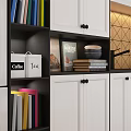Modern Kitchen Interior With White Cabinets Geometric Tile Backsplash And Countertop